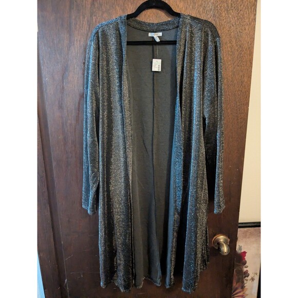 NEW Maurices 2x Black Metallic Cardigan - Picture 1 of 6
